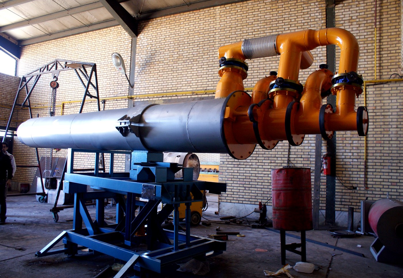 TAKSAM multi-core cement burner under workshop assembly